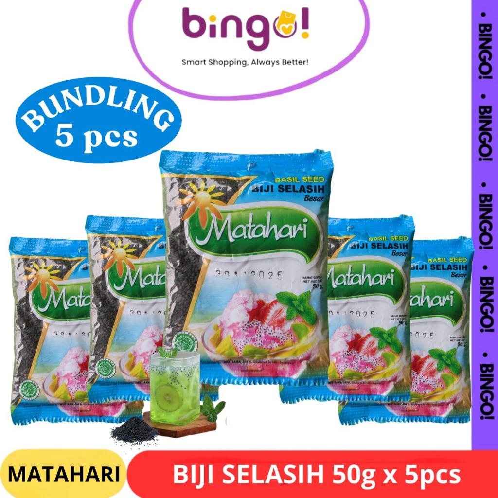 Selasih/Biji Selasih Besar Matahari 50g | Basil Seed | Topping Minuman