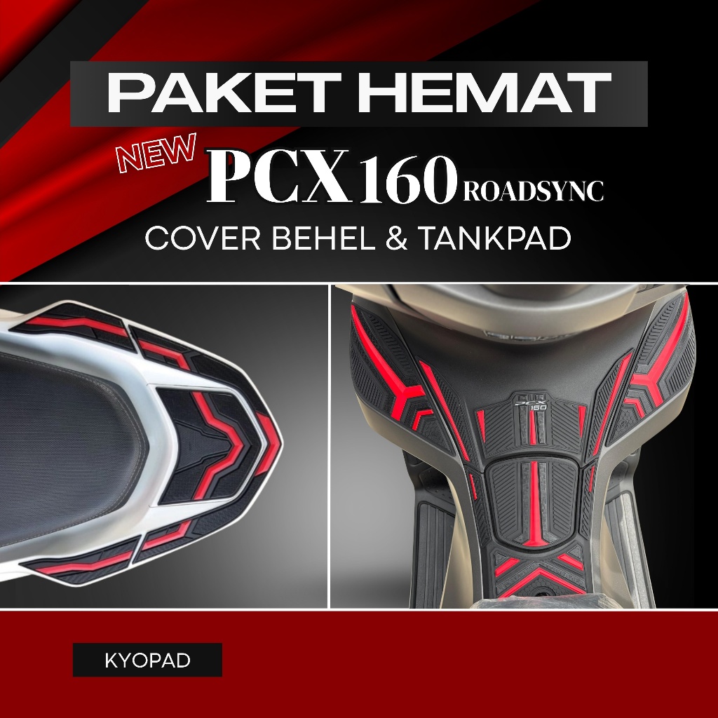 Paket New PCX 160 RoadSync Tankpad + Cover Behel Karet Aksesoris Honda PCX 160