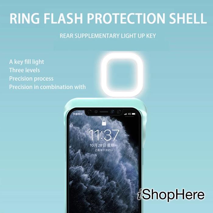 HRG DISKON Case iPhone 11 / 12 - Pro / Pro Max / Mini - LED Ring Flash Light