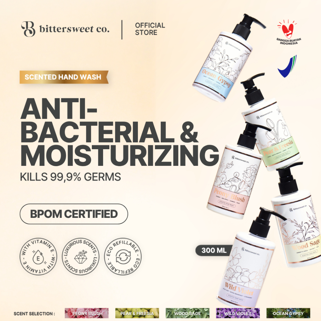 BITTERSWEET CO - Scented Hand Wash Dengan Ekstrak Vit. E & Niacinamide / Sabun Cuci Tangan Cair (300