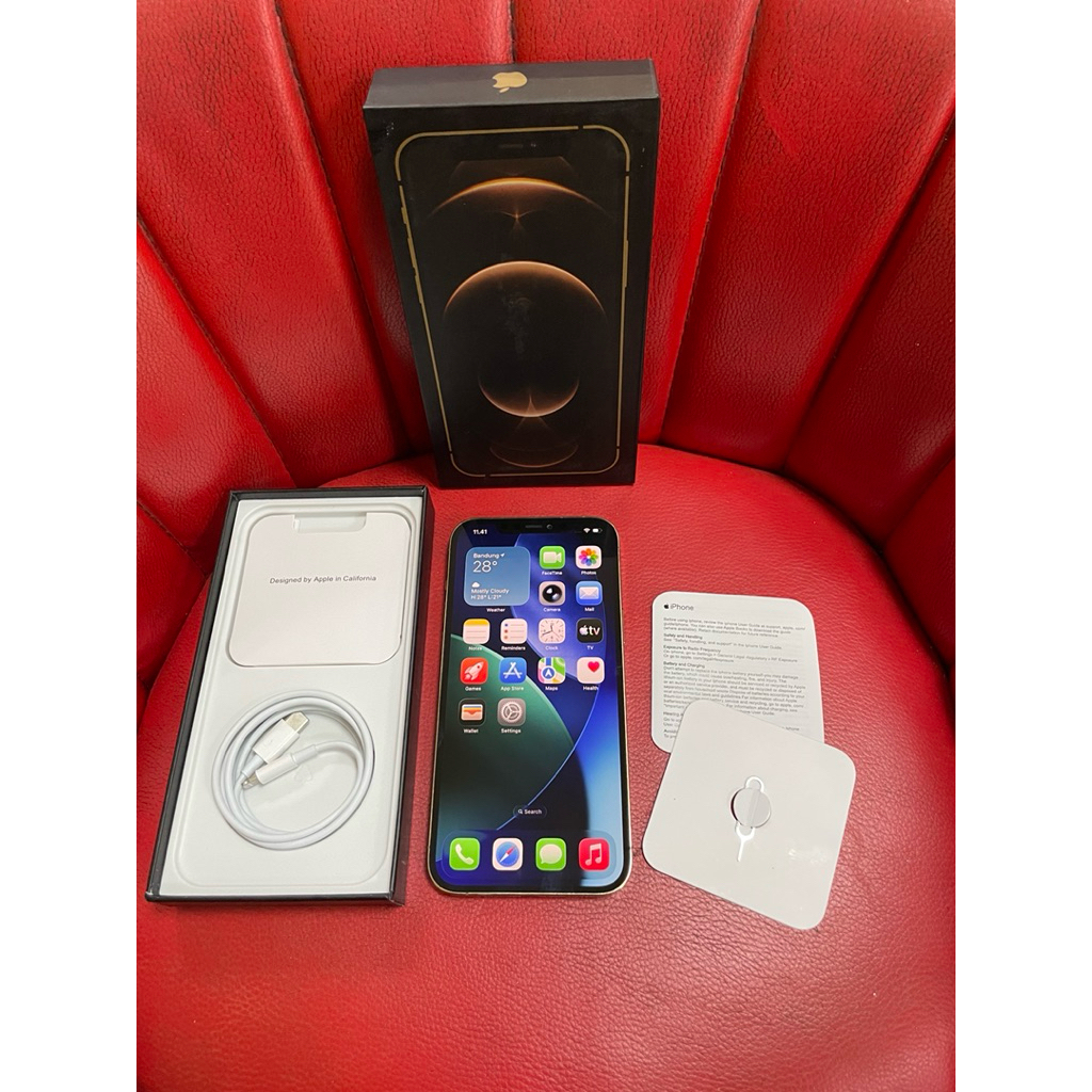 iPhone 12 Pro Max 128gb Gold Bea Cukai Sinyal Permanen Setara iBox Fullset