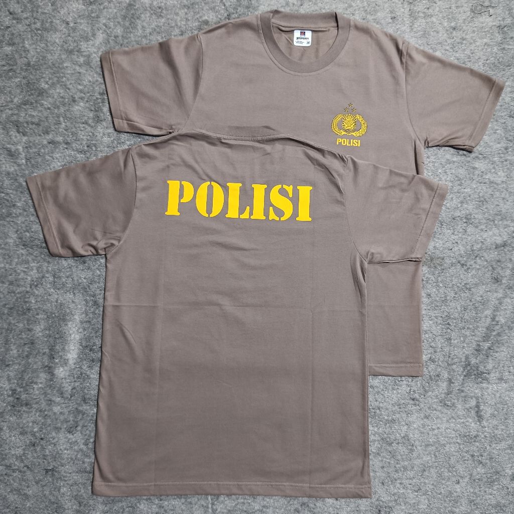 Kaos Coklat Polisi Bahan Katun / Kaos Coklat Polisi / Kaos Coklat Katun Polisi