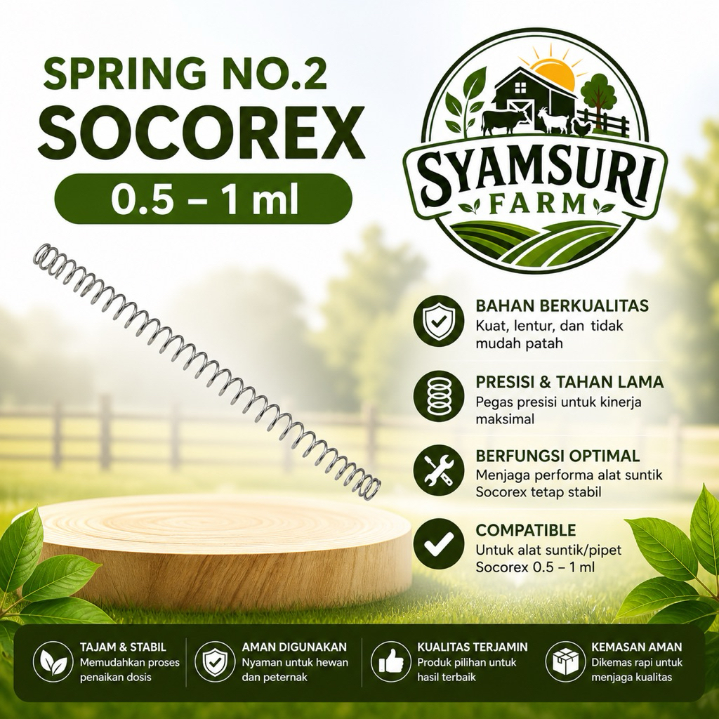 Spring Socorex 0.5-1ml Sparepart Alat Suntik Ternak