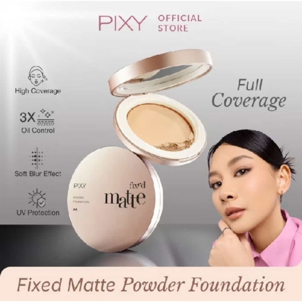 PIXY Fixed Matte Powder Foundation shade warm light (PRELOVED)