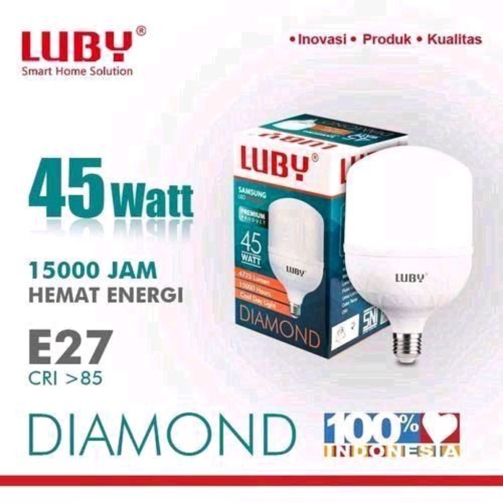 Luby Lampu LED Diamond 45 Watt E27 15000 Jam Hemat Energi CRI >85 Smart Home Solution