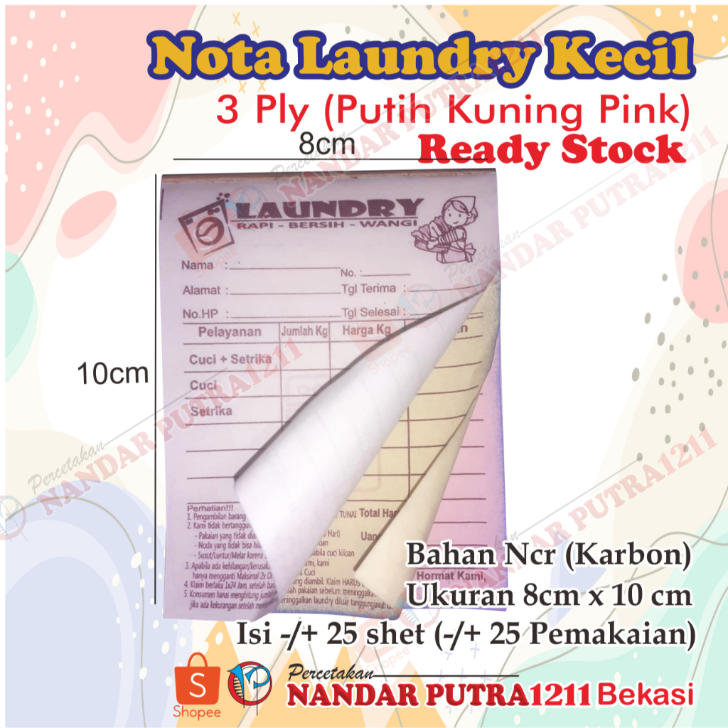 BUKU NOTA LAUNDRY NCR 3 PLY KECIL Tulis Langsung Tembus (READY STOCK)/NOTA KONTAN NCR 3PLY/NOTA LAUN