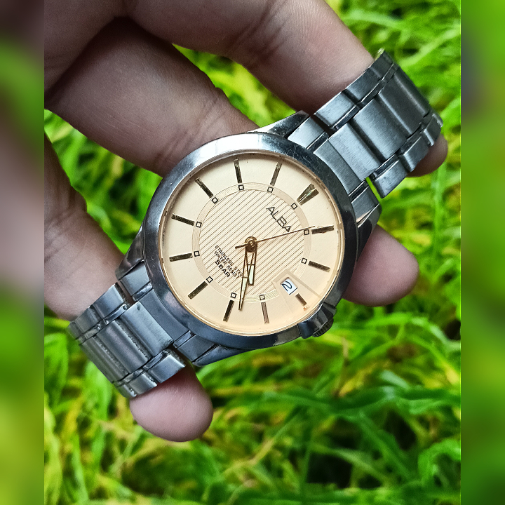 ALBA VX42-X251 Silver Gold Watch Original Second | Jam Tangan Pria Preloved