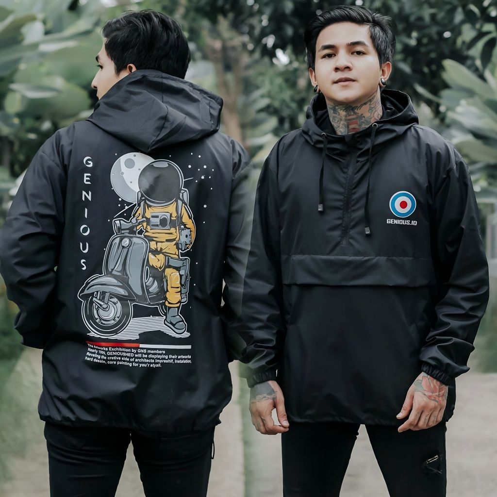 Jacket Cagoule Genious Parasut Pullover Vespa Astronot