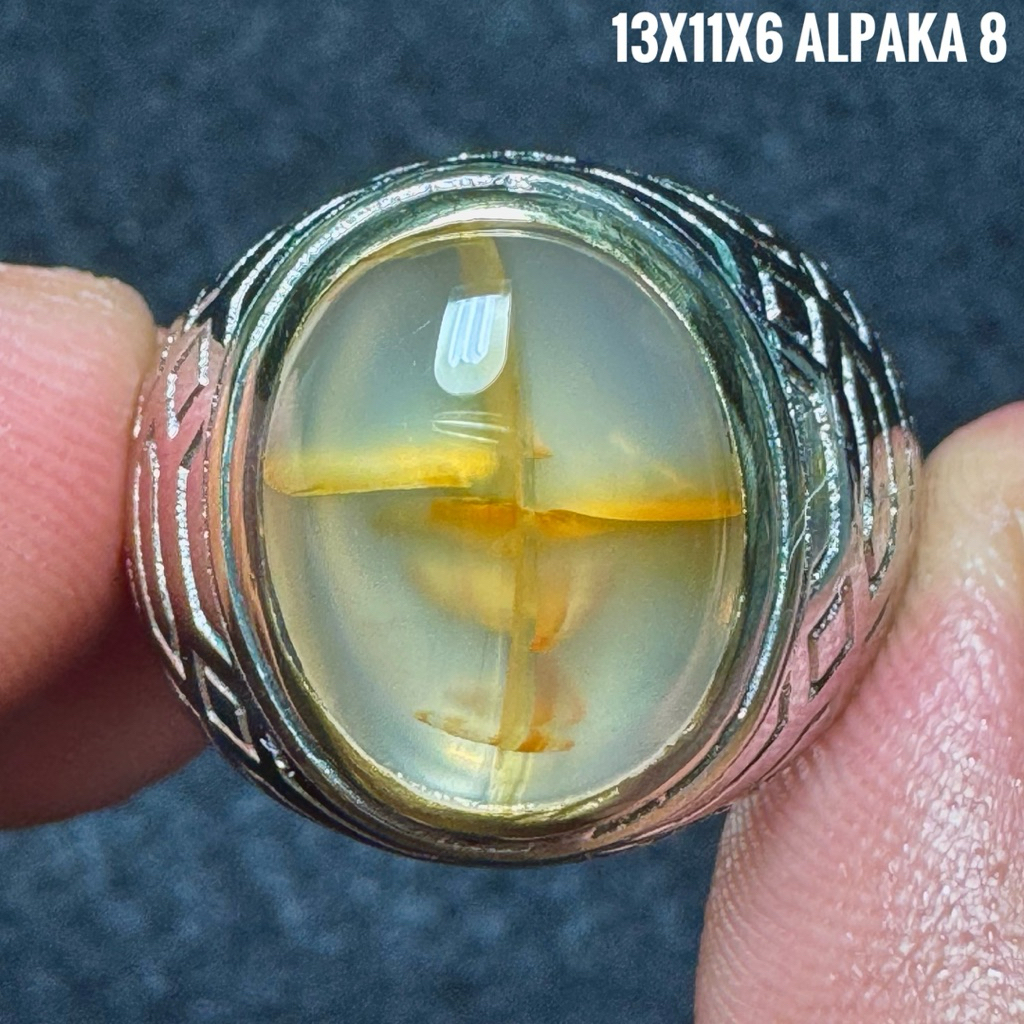 Cincin Batu Akik Natural Tapak Jalak Luster (Asli Alam)