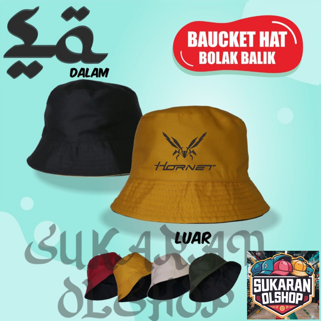 Topi Bucket pria wanita all size Dewasa Hornet