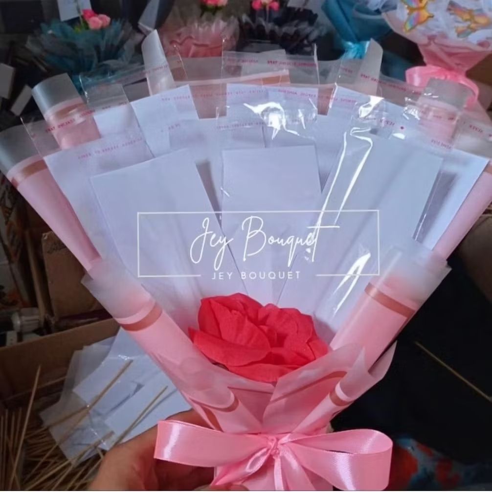 Buket Uang Kosongan 10 Stik wadah Uang Praktis Tinggal Isi Ukuran Medium Tinggi ±40cm Lebar ±35cm