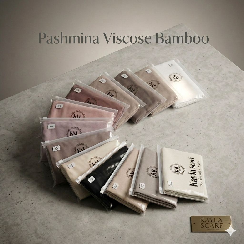 Pashmina Viscose Premium Lembut 180x75cm Pashmina Viscose Bamboo Terbaru