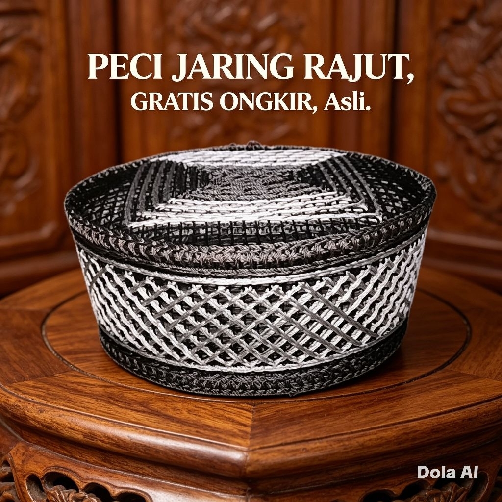 PECI KOPIAH SONGKOK RAJUT PREMIUM   no 1 sampai 10 TINGGI 9 CM/10CM