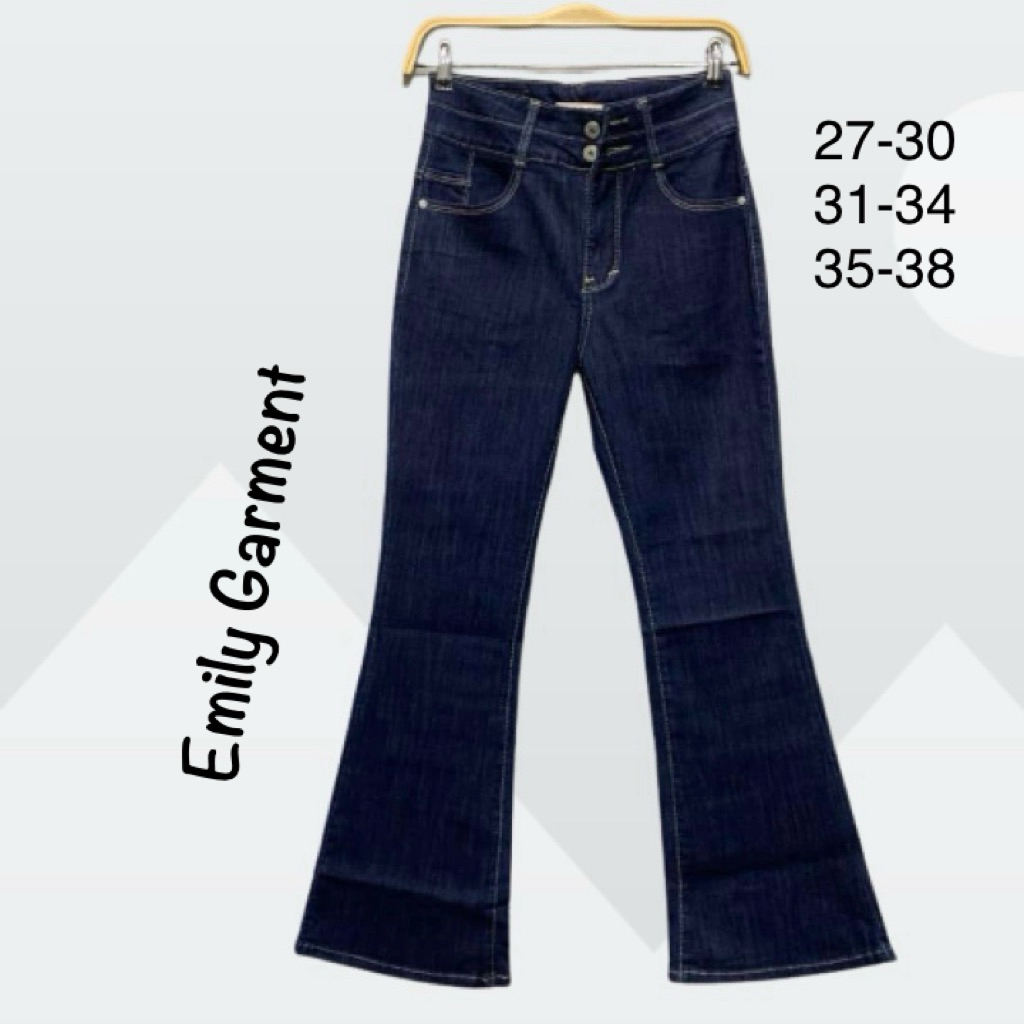 CELANA  CUTBRAY EMILY GARMENT 27-38 || Celana Cutbray Wanita Emily Garment Bahan Jeans Melar Nyama D