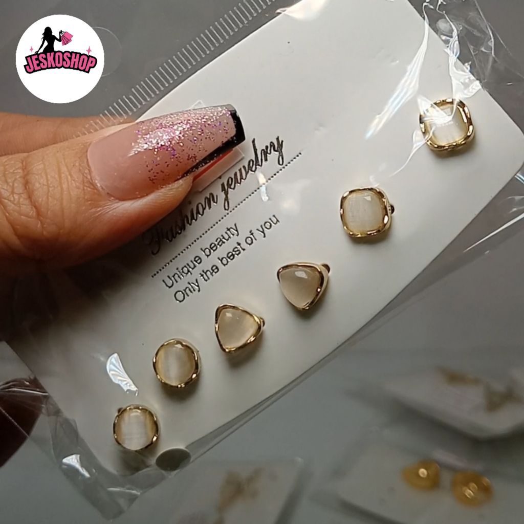 Anting Titanium Anti Karat - Giwang Silver Gold