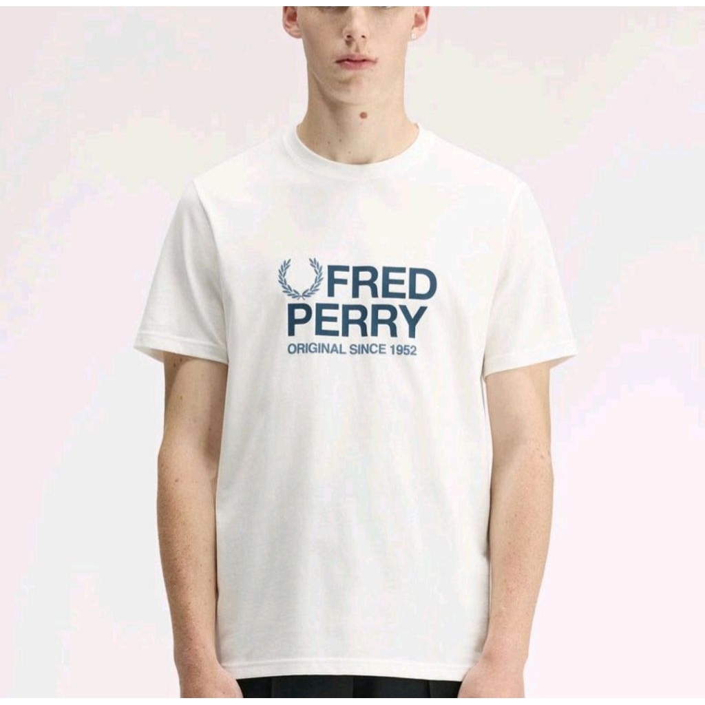 FRED PERRY - FRED PERRY ORIGINAL GRAPHIC T-SHIRT - SNOW WHITE