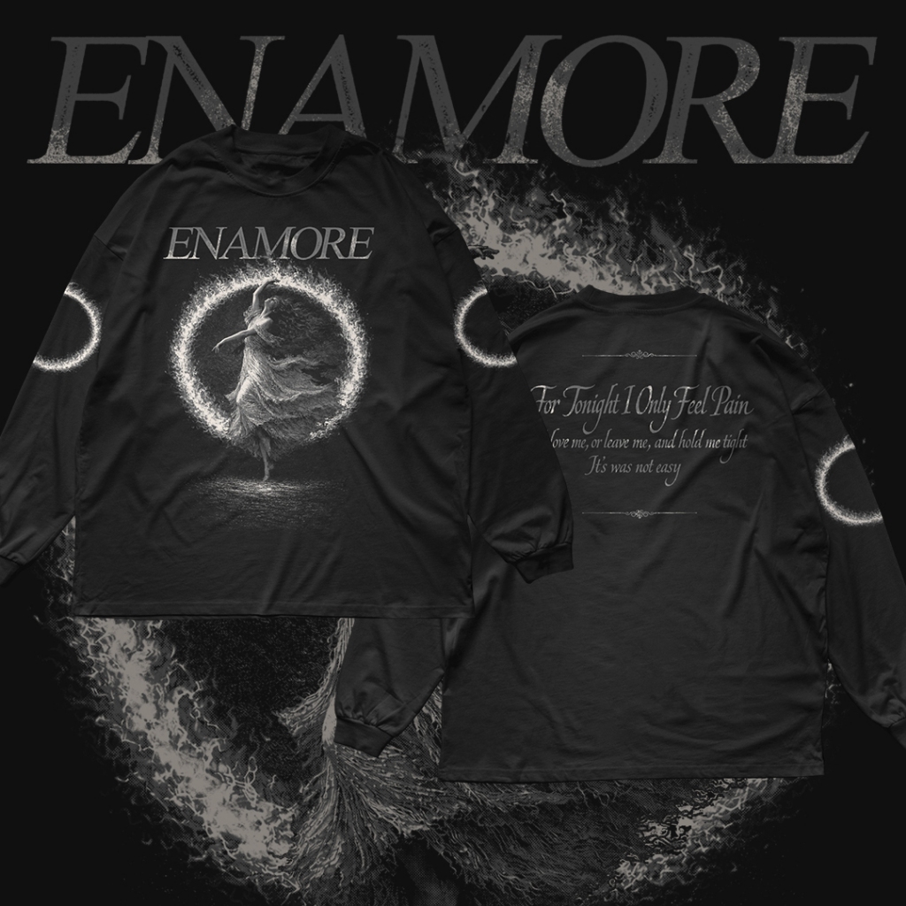 Heart And Soul X Enamore Unpleasant Path Black White Longsleeve Tshirt Kaos Band