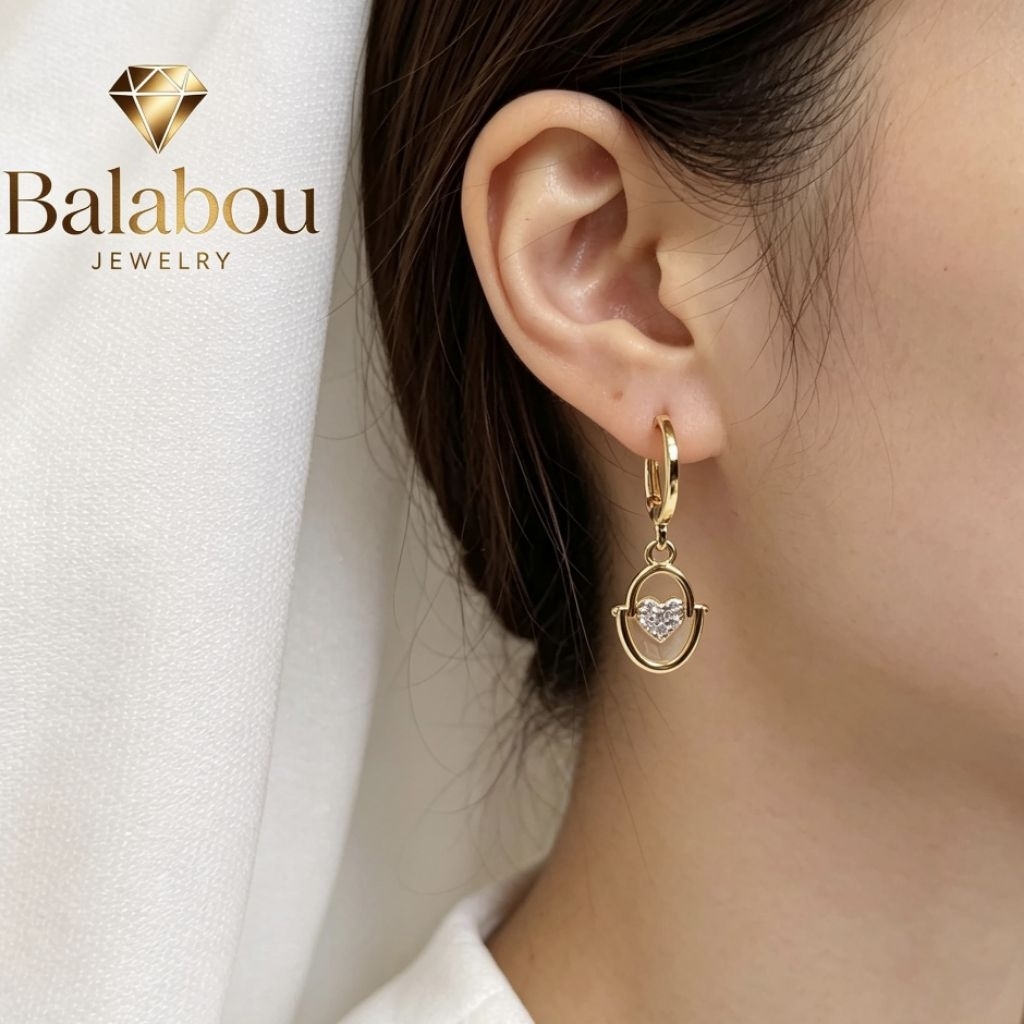 anting wanita "Anting Hoop Love "Anting Hoop Hati
