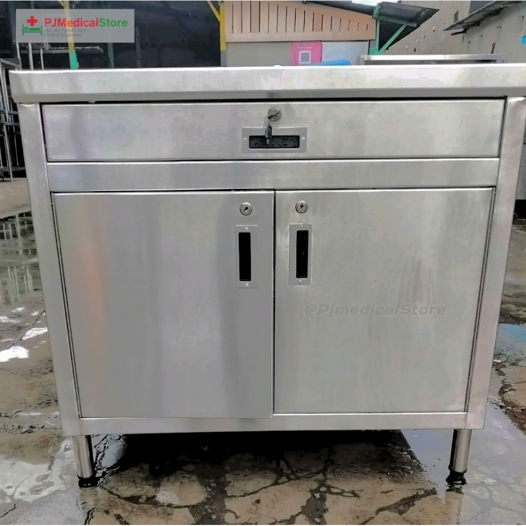 Lemari Kabinet Dapur Restoran Stainless Steel 304 SUS / Lemari penyimpanan Dapur Restoran / Lemari D