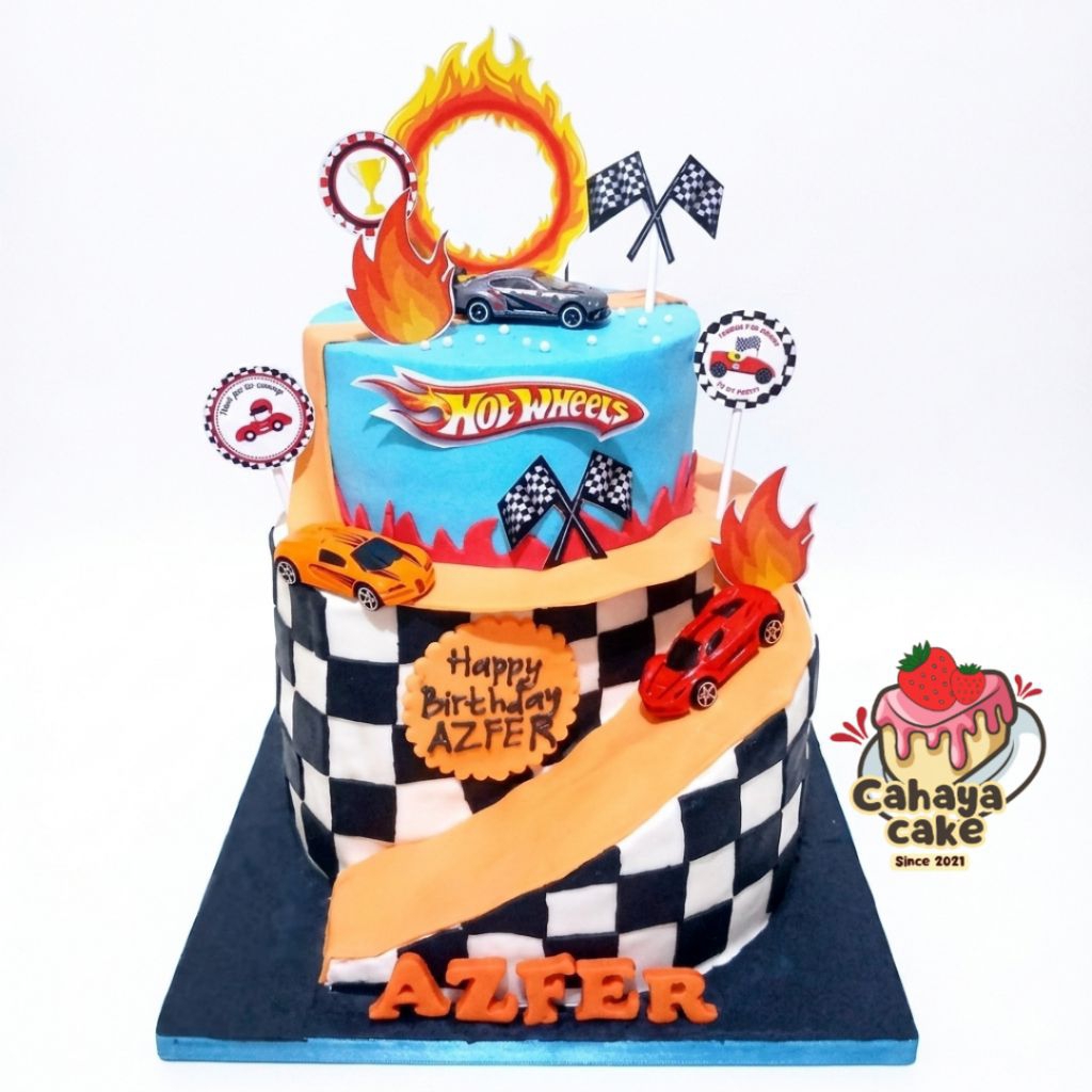 Hotwheels Custom Cake / Kue Ultah Hotwheels Tingkat