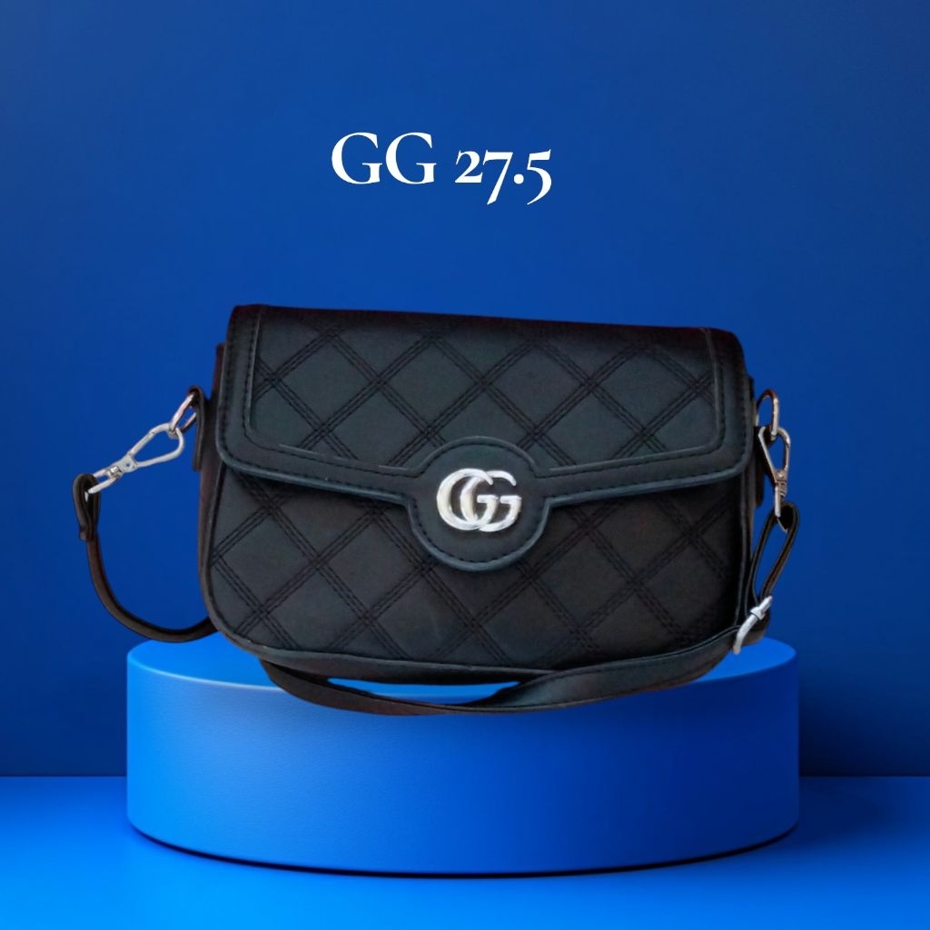 [PRELOVED] Tas Selempang Wanita GG Hitam Kulit PU PVC bekas koleksi preloved murah