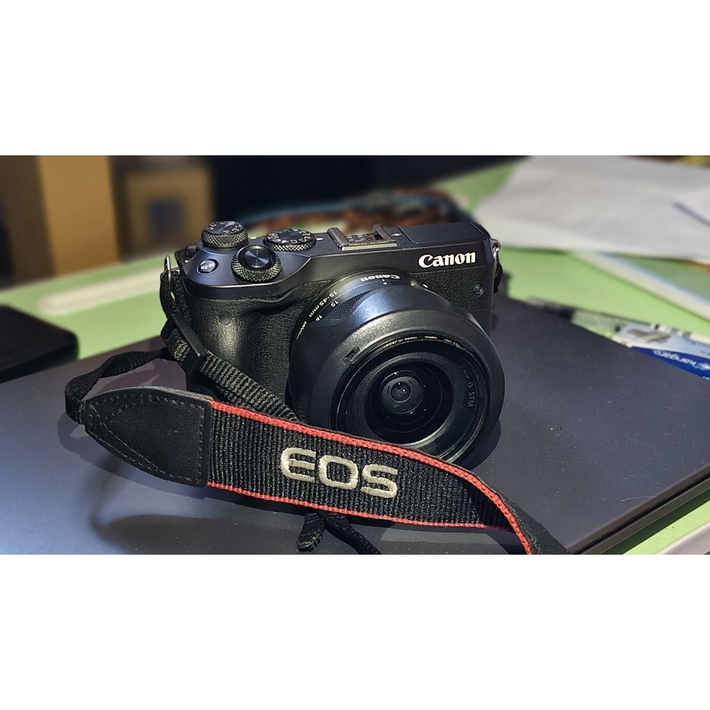 Canon Eos m6 lensa kit +adapter meike + lensa 50mm canon