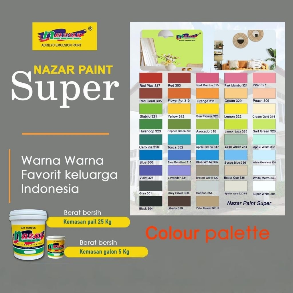 Cat Kiloan Nazar Paint berkualitas Super berat 1 kg