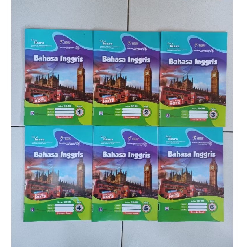 Buku LKS Sang Juara Bahasa Inggris Kelas 1,2,3,4,5,6 SD/MI Semester 1 Ganjil Kurikulum Merdeka Edisi