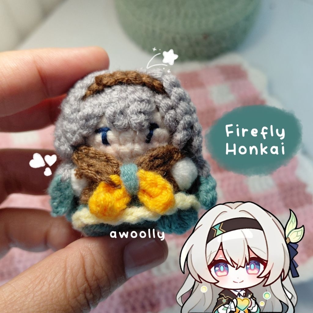 Gantungan kunci Firefly Honkai Crochet Firefly Honkai Starrail Keychain