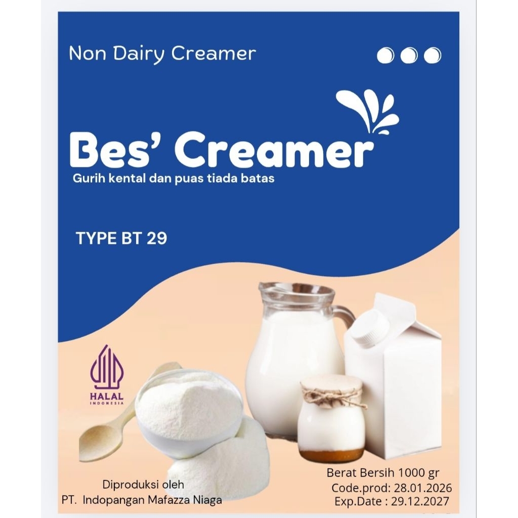 krimer BESTOP NON PREMIUM  kemasan 1KG gr, bubuk krimer, susu creamer kemasan 1KG
