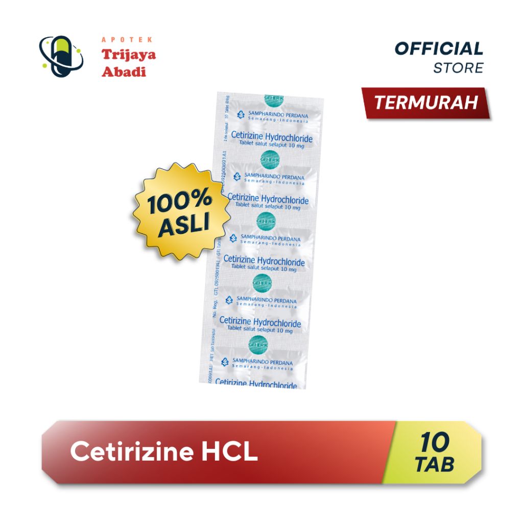 Cetirizine HCL Tablet Strip isi 10 Tablet Sampharindo