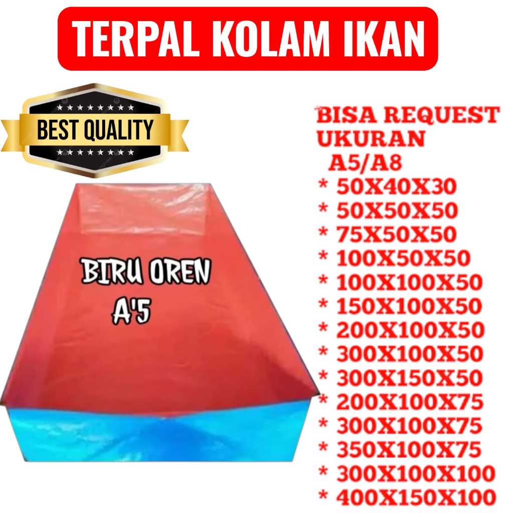 Terpal kolam ikan A5 tebal serbaguna kolam terpal ikan