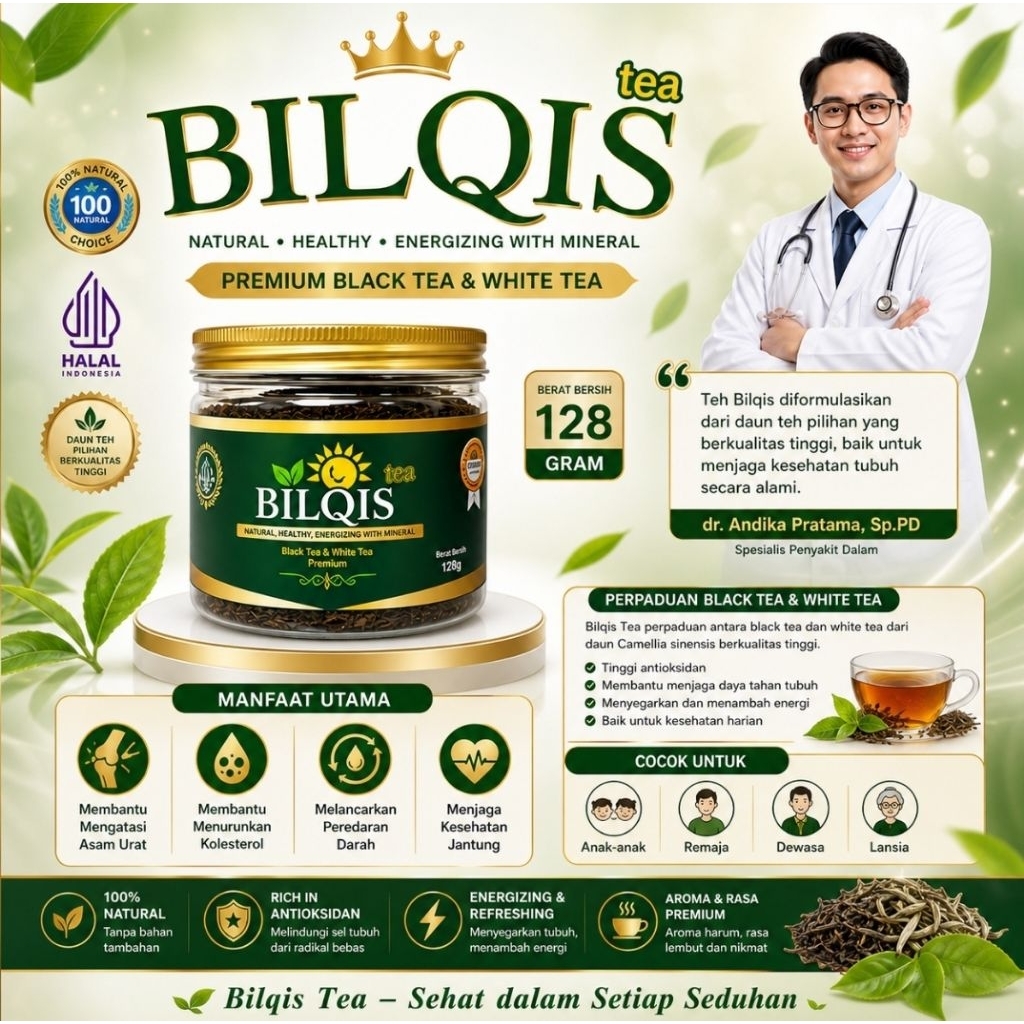 Teh hitam putih | teh berkhasiat |  teh premium kesehatan - 128gram