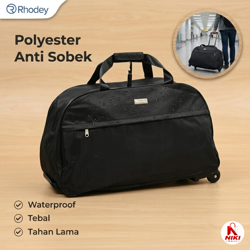 Rhodey Tas Koper Duffle Travel Bag 2 in 1 Trolley Roda Jinjing Lipat Mukena Baju Mudik Jumbo Kapasit