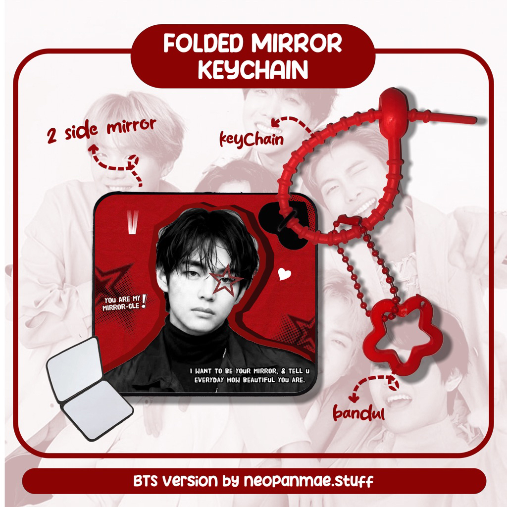 HAND MIRROR BTS KACA CERMIN LIPAT FOLDED MINI KPOP