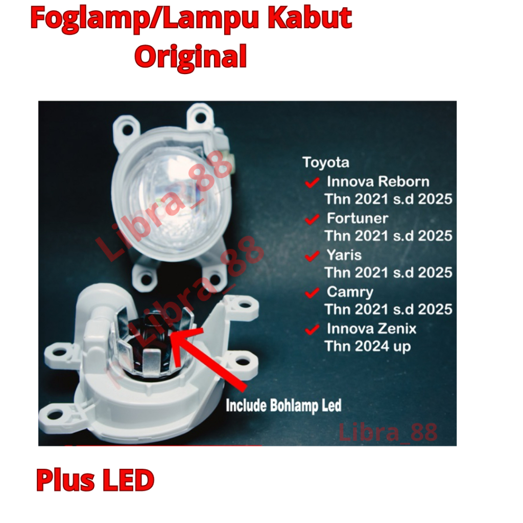 FOGLAMP LED INNOVA REBORN FACELIFT FORTUNER VRZ YARIS CAMRY ZENIX 2021 UP FOG LAMP LAMPU KABUT