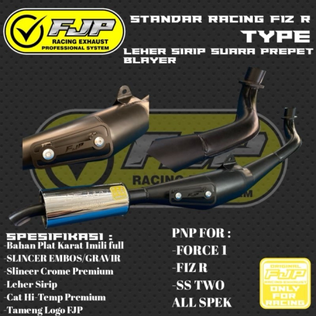 Knalpot Standar Racing Fiz r prepet blayer Leher Sirip by FJP RACING MUFFLER