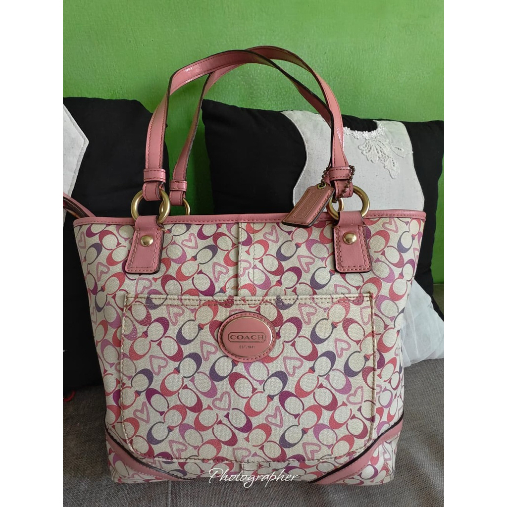 TAS COACH PINK BAG TOTE BAG