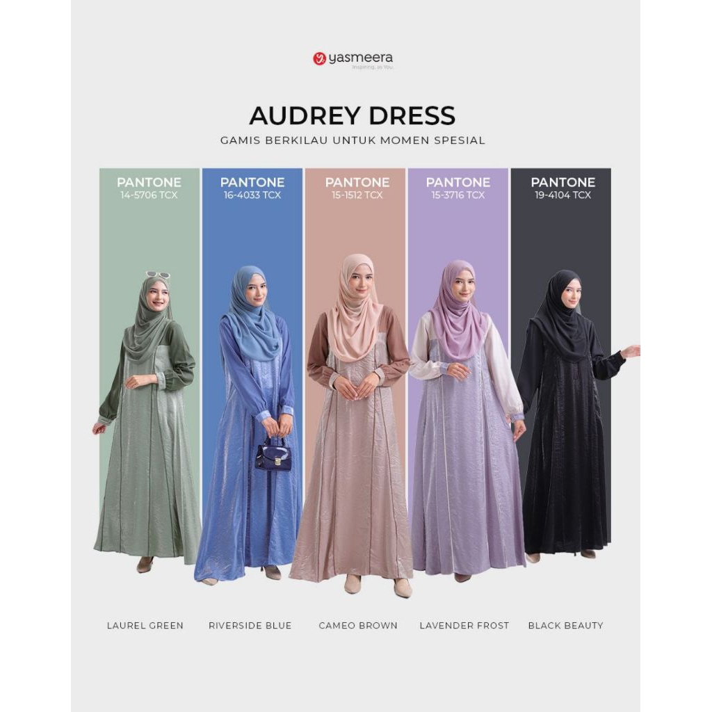 Yasmeera Audrey Dress Gamis Shimmer Silk Premium