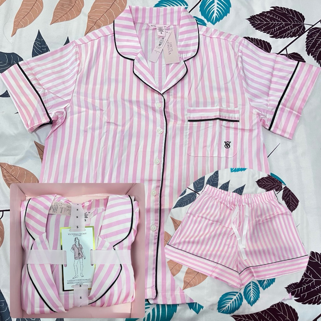 Set Piyama Pajamas Victoria Secret Original Adem Nyaman dan Stylish