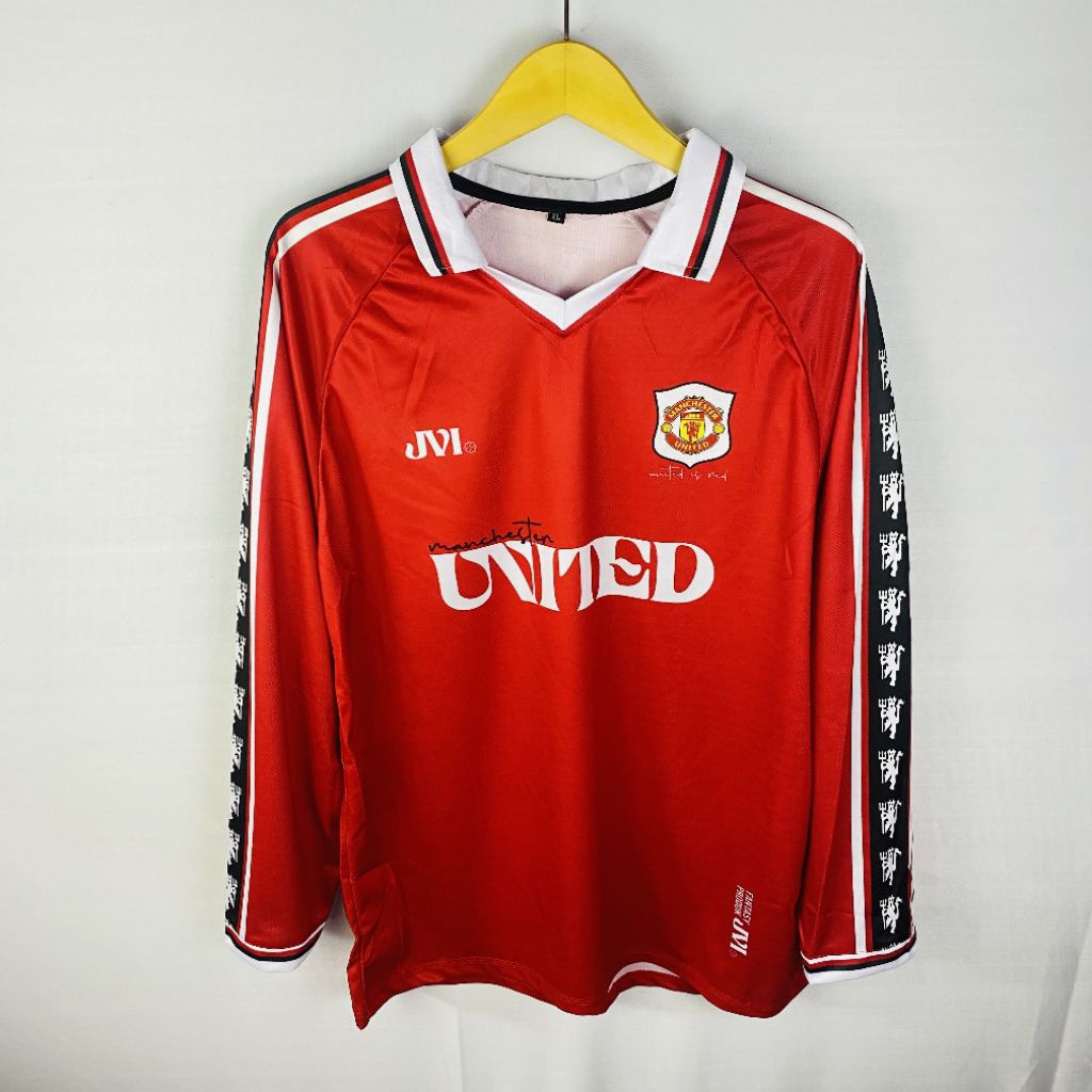 JVI JERSEY RETRO FANTASY MU UNTD MERAH TERLARIS JERSEY VINTAGE FULL PRINTING LENGAN PANJANG