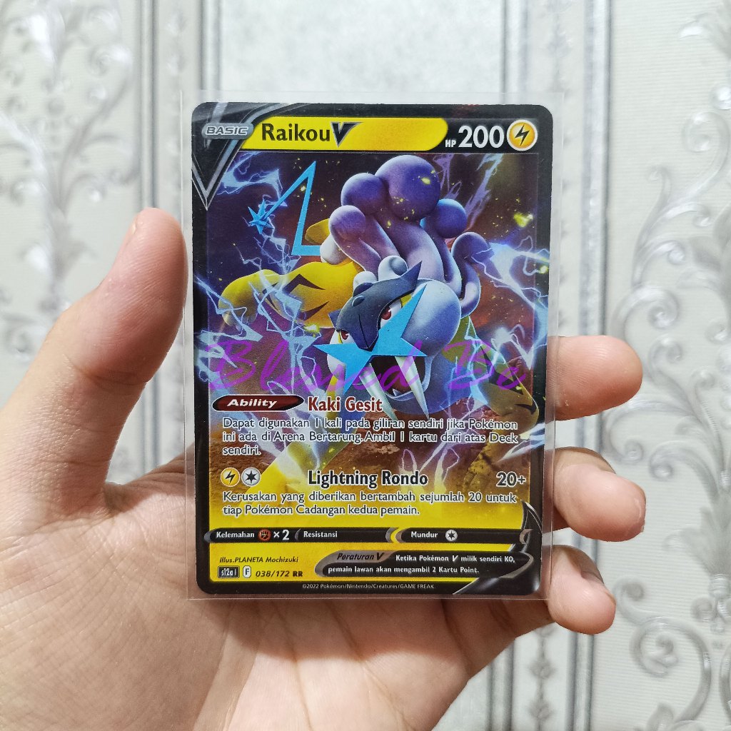 Kartu Pokemon Ori Raikou V 038/172 Bahasa Indonesia