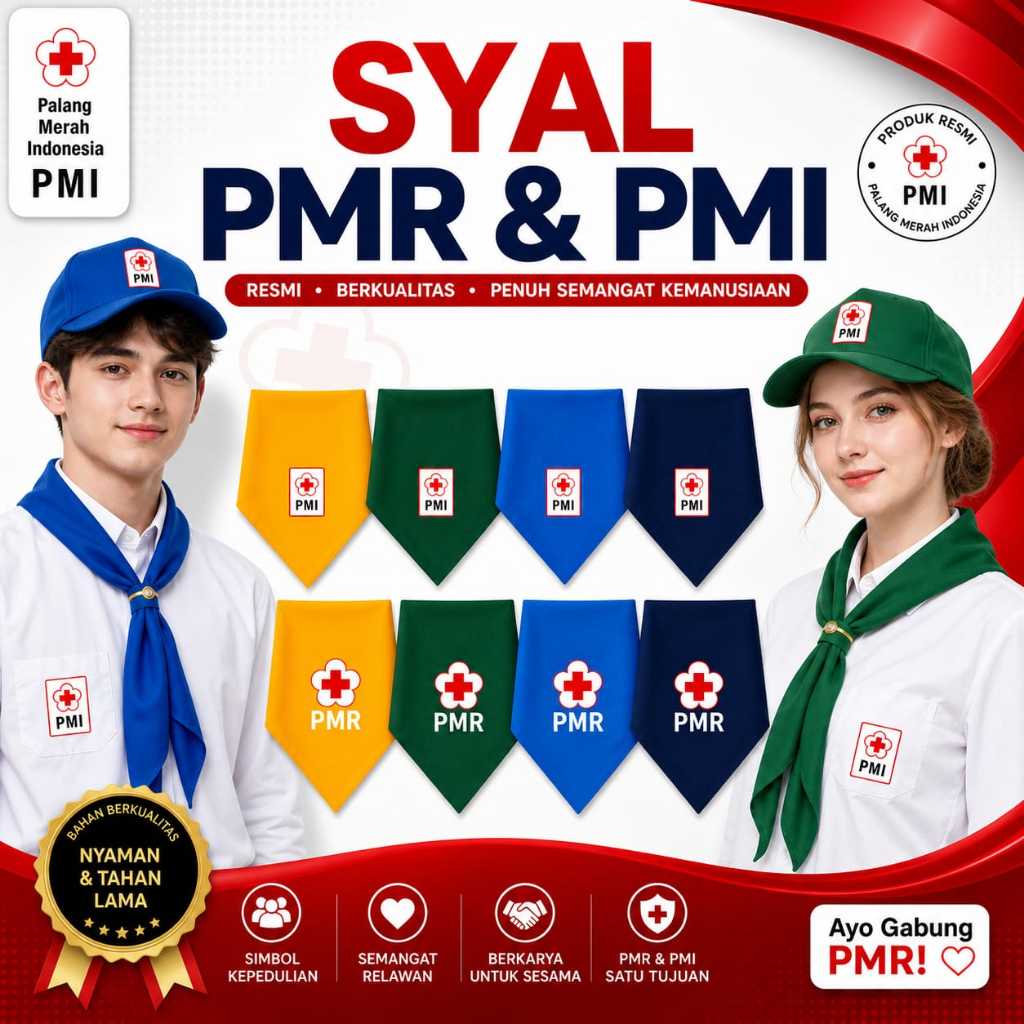 slayer syal scraf Pmr Pmi bordir SD SMP SMA mula madya wira