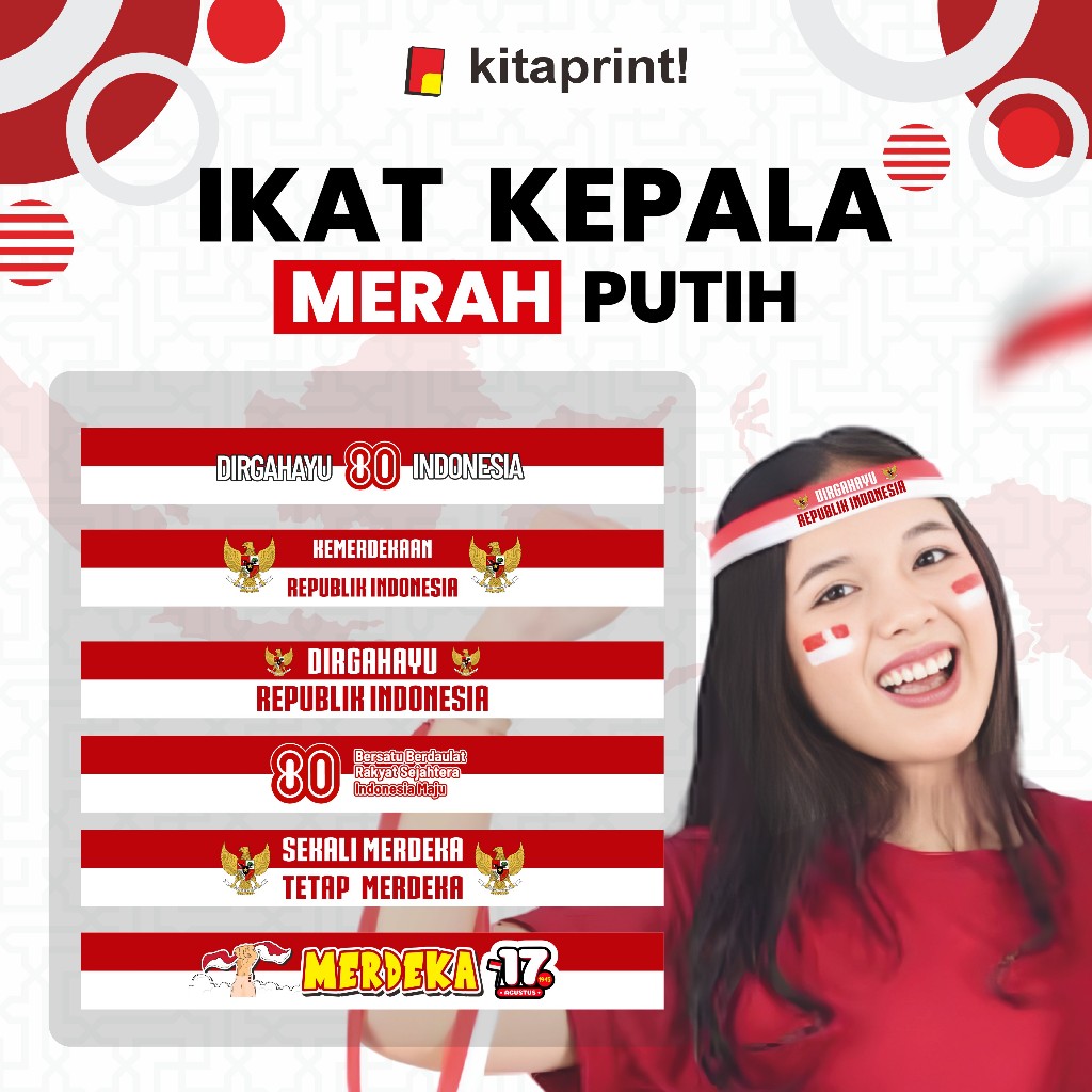 Tali Ikat Kepala Merah Putih | Headband Merah Putih | Pita Ikat Kepala Kemerdekaan 17 Agustus