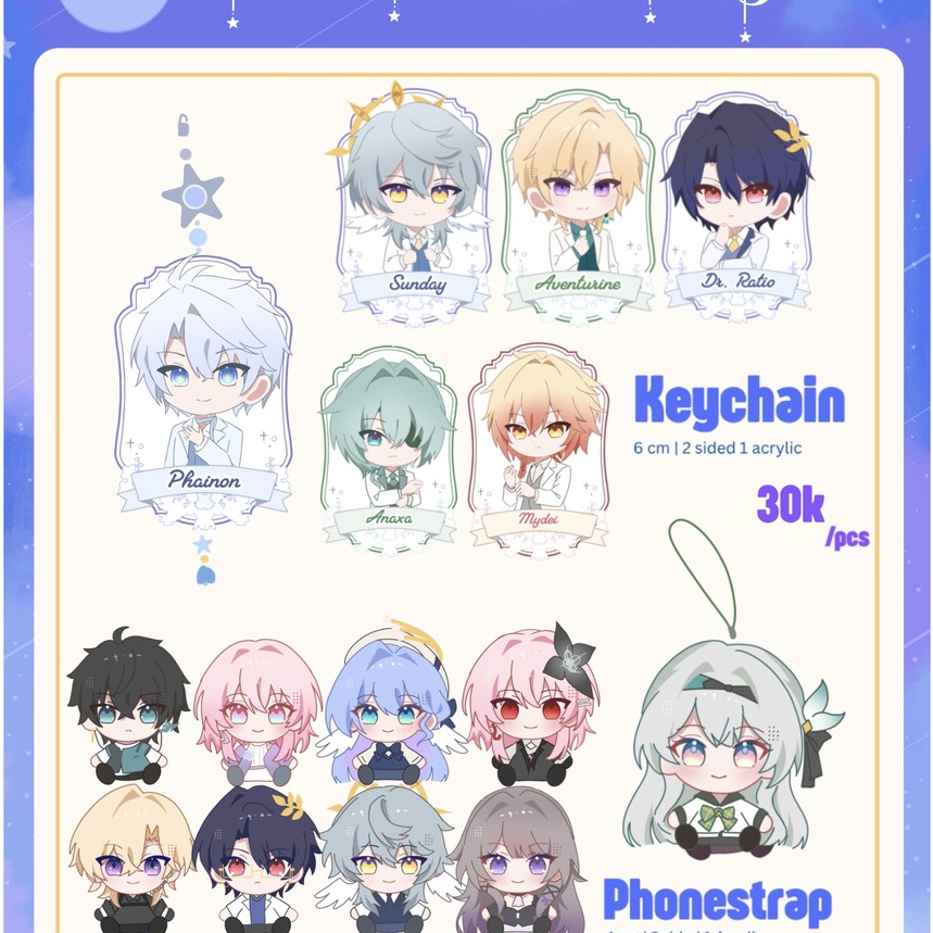 Fanmerch Honkai Star Rail Keychain Acrylic dan Phonestrap