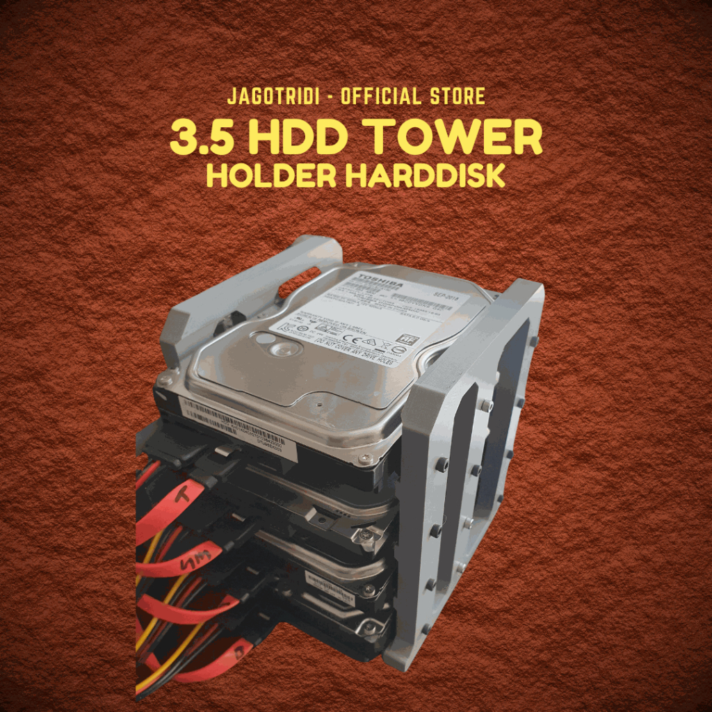 3.5 HDD Tower – Tempat Hard Disk 3.5 Inch | HDD Storage Rack | Holder Harddisk Meja 3D Print