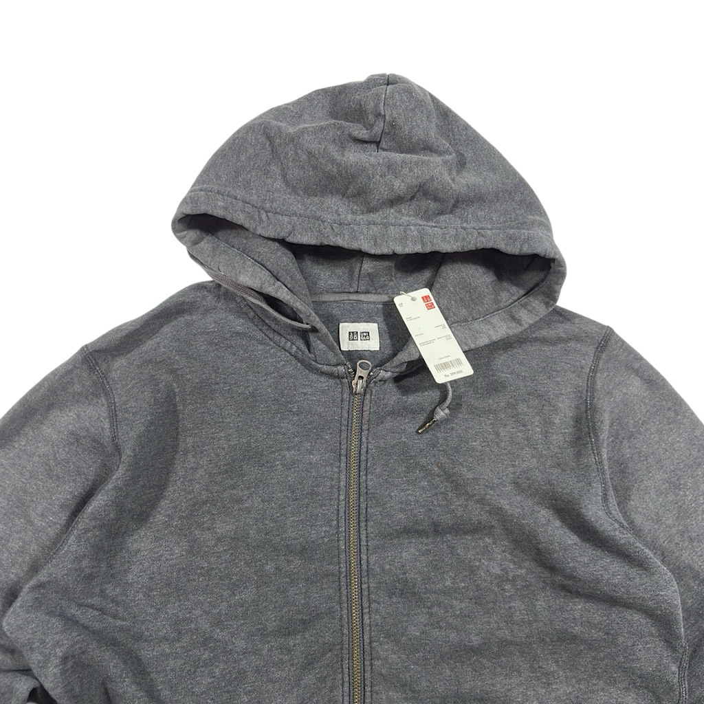 Hoodie zipper uniqlo grey original