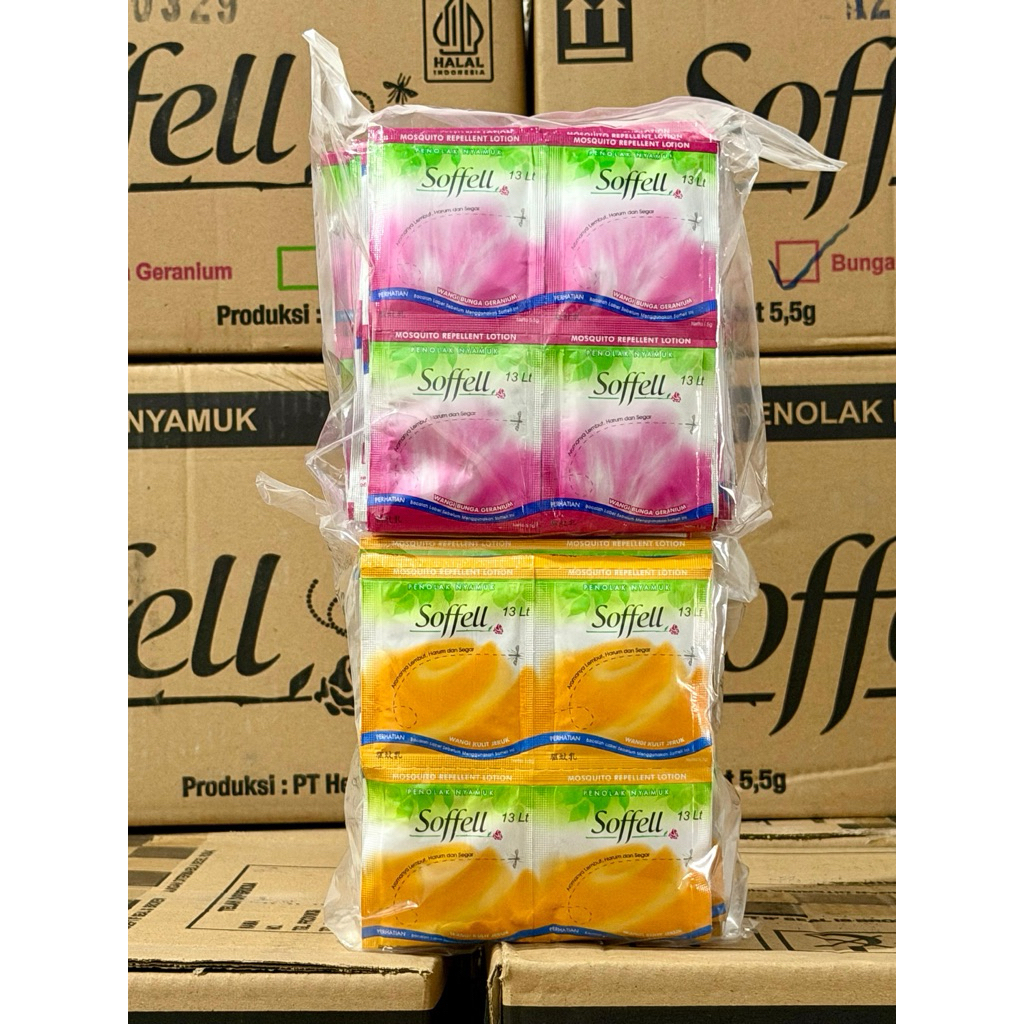 SOFFELL 1 PAK / 144pcs PENOLAK NYAMUK BUNGA GERANIUM JERUK PINK SOFEL TERMURAH COD