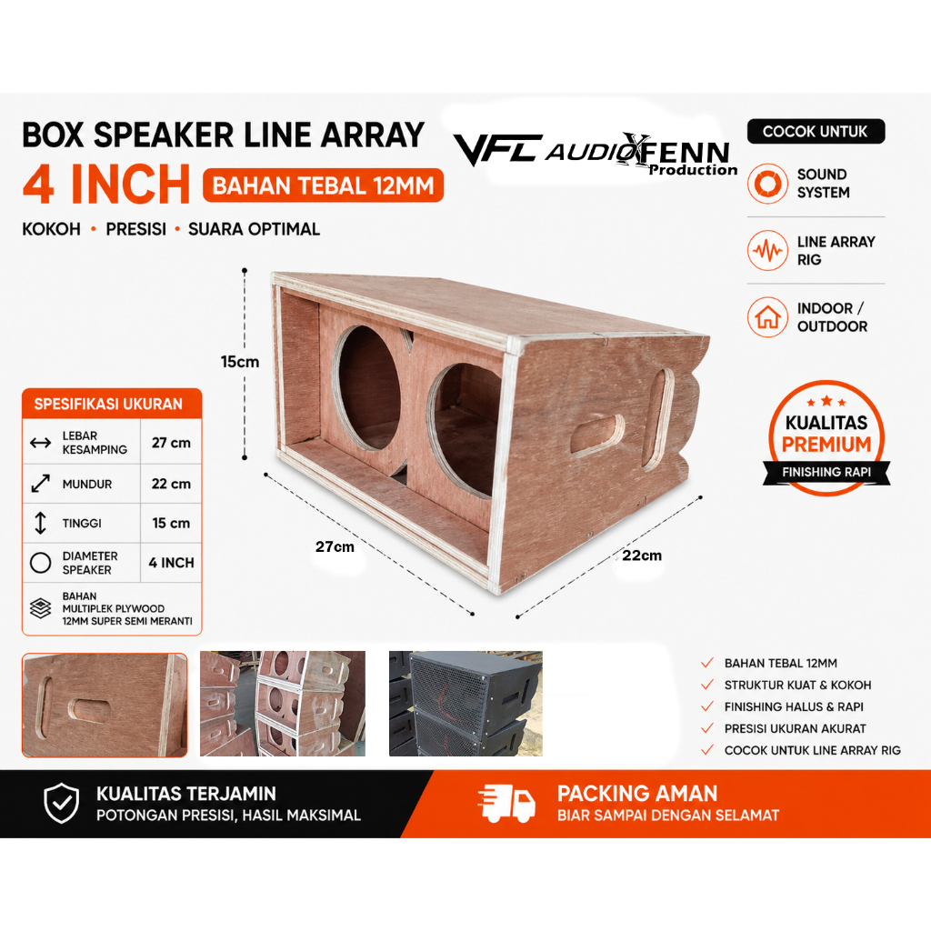Box Speaker Line Array 4 inch Bahan tebal 12mm