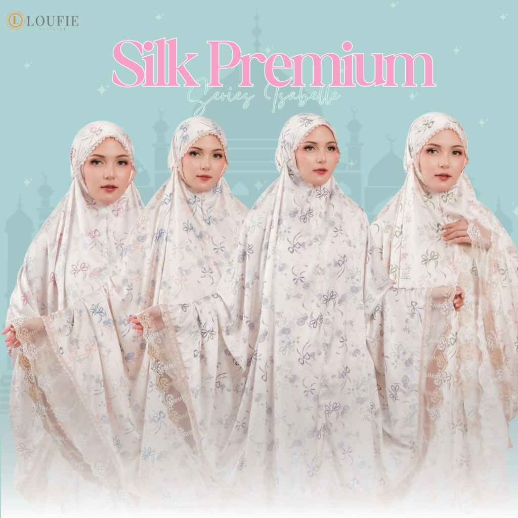 Loufie Collection - Mukena Dewasa Silk Premium Renda Tile Series Isabelle